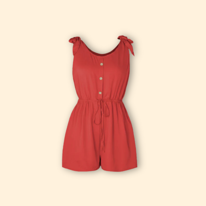 Women’s Sleeveless Jumpsuit Button Detail