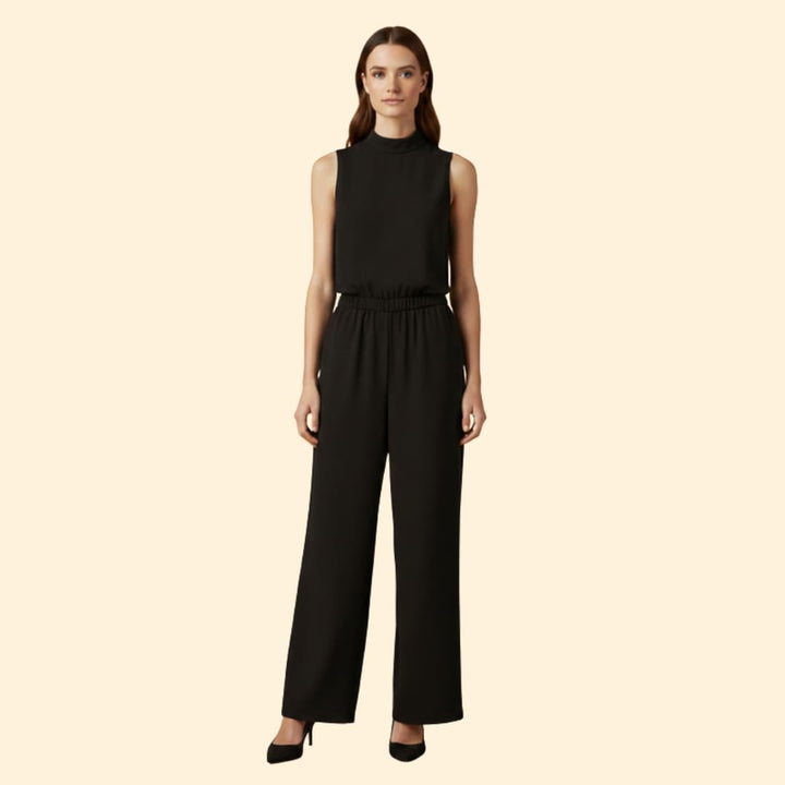 Women's Sleeveless Jumpsuit High Collar