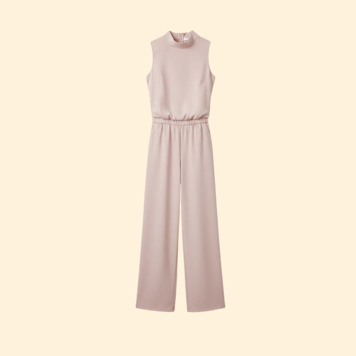Women's Sleeveless Jumpsuit High Collar
