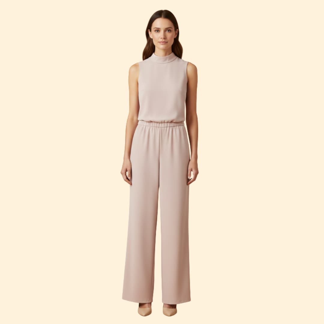 Women's Sleeveless Jumpsuit High Collar
