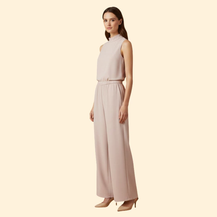 Women's Sleeveless Jumpsuit High Collar