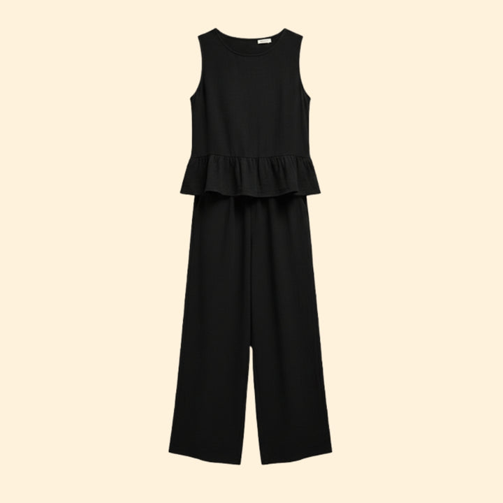 Women’s Sleeveless Jumpsuit Ruffled Hem