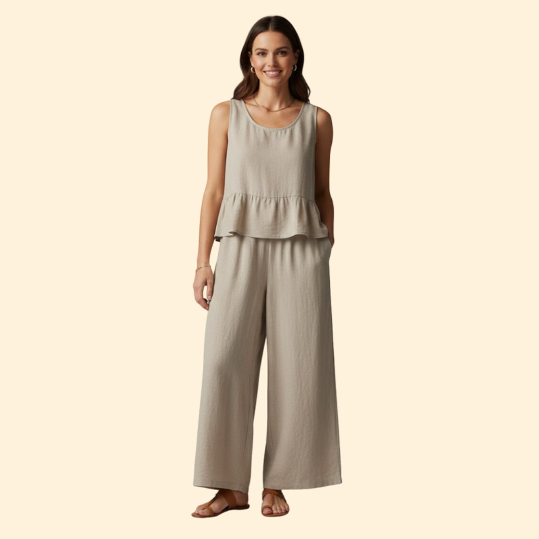 Women’s Sleeveless Jumpsuit Ruffled Hem