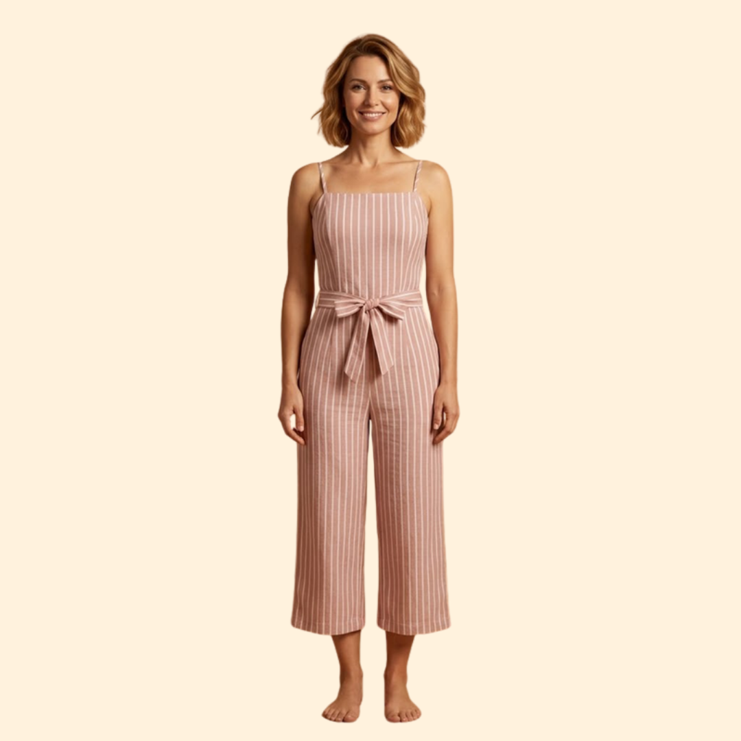 Women’s Sleeveless Jumpsuit with Elastic Waist