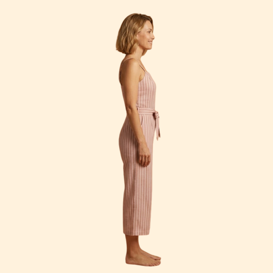 Women’s Sleeveless Jumpsuit with Elastic Waist