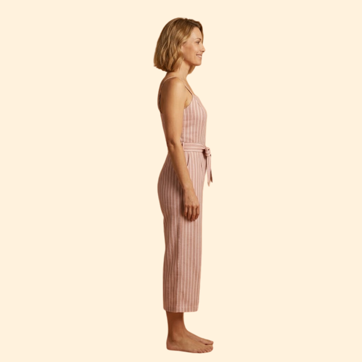 Women’s Sleeveless Jumpsuit with Elastic Waist