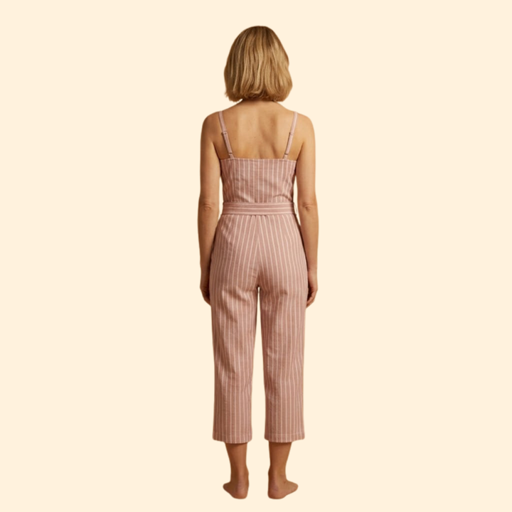 Women’s Sleeveless Jumpsuit with Elastic Waist