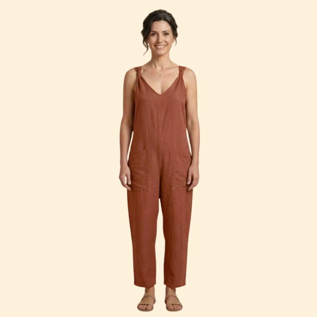 Women’s Sleeveless Jumpsuit with Pockets