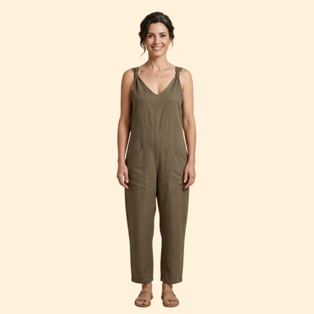 Women’s Sleeveless Jumpsuit with Pockets