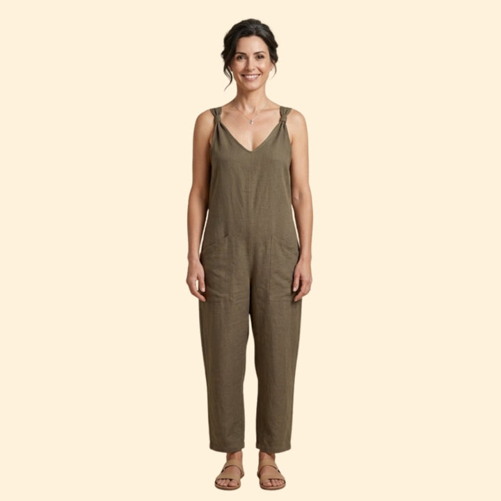 Women’s Sleeveless Jumpsuit with Pockets