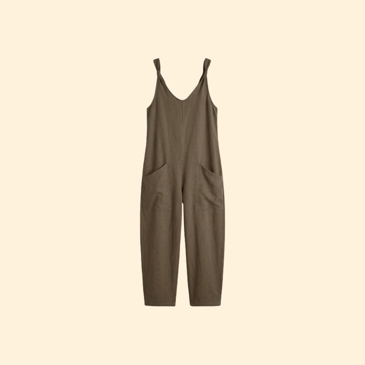 Women’s Sleeveless Jumpsuit with Pockets
