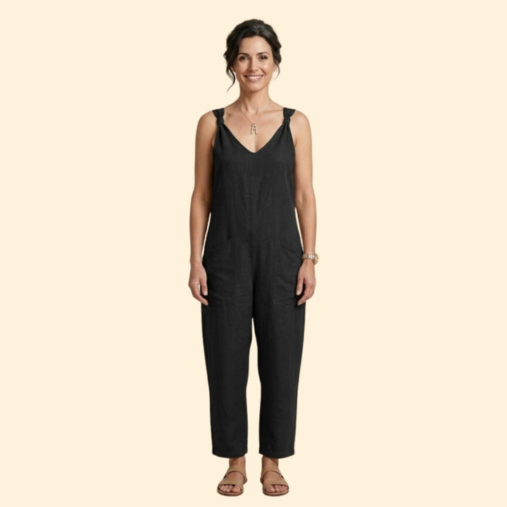 Women’s Sleeveless Jumpsuit with Pockets