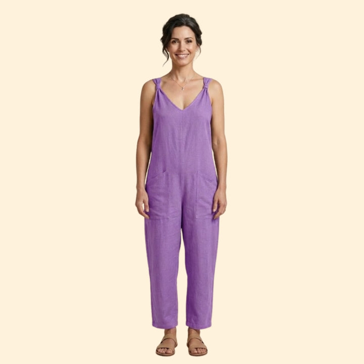 Women’s Sleeveless Jumpsuit with Pockets