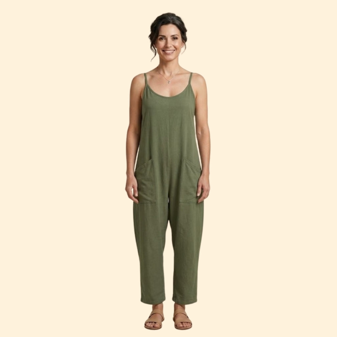 Women’s Sleeveless Jumpsuit with Pockets