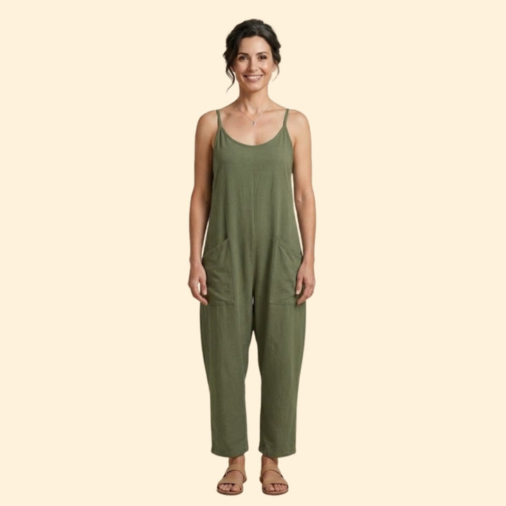 Women’s Sleeveless Jumpsuit with Pockets