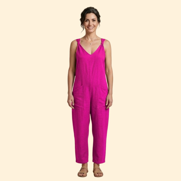 Women’s Sleeveless Jumpsuit with Pockets