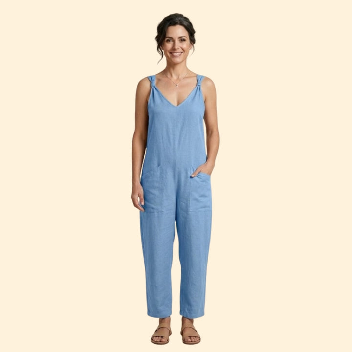Women’s Sleeveless Jumpsuit with Pockets
