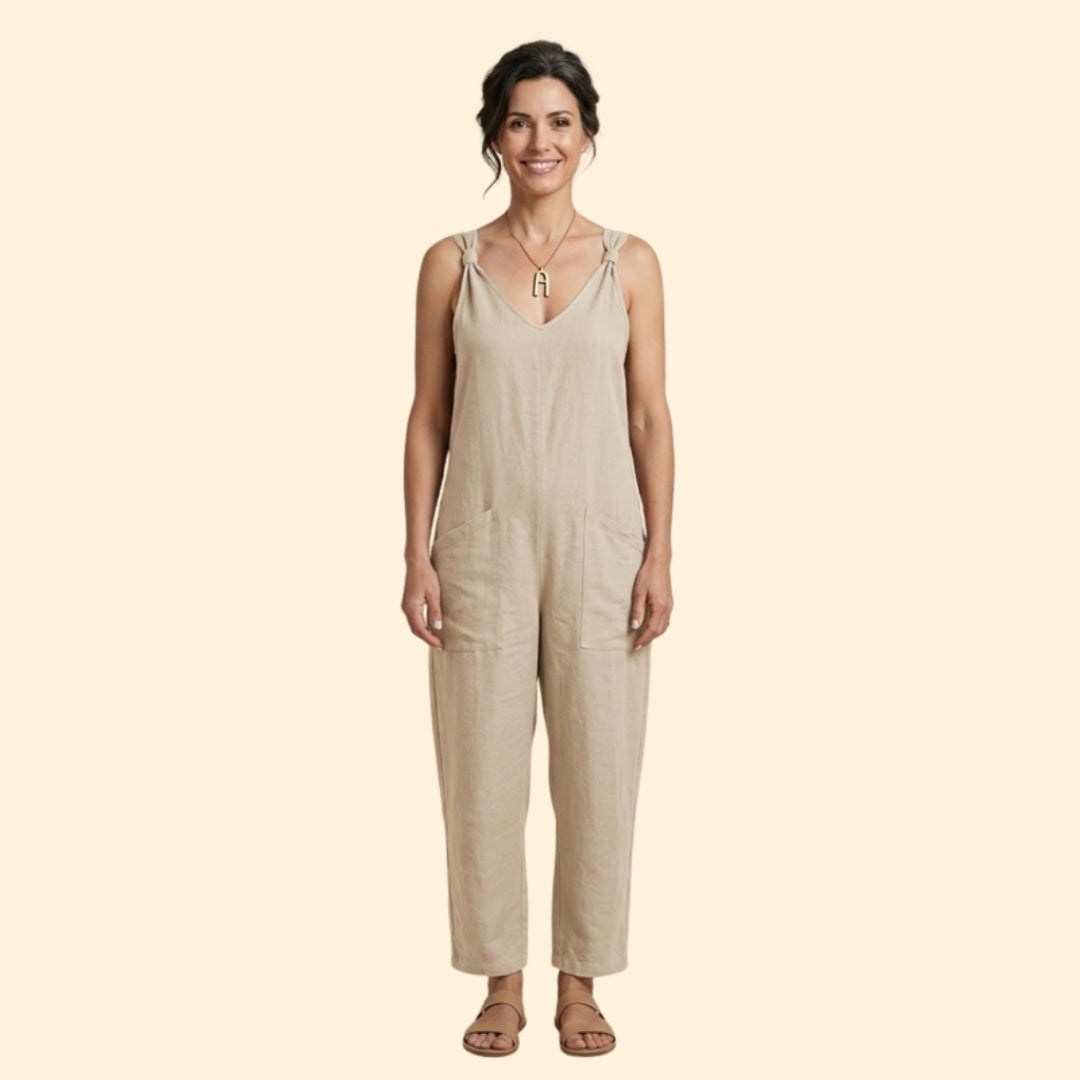 Women’s Sleeveless Jumpsuit with Pockets