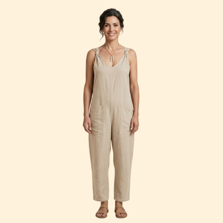 Women’s Sleeveless Jumpsuit with Pockets