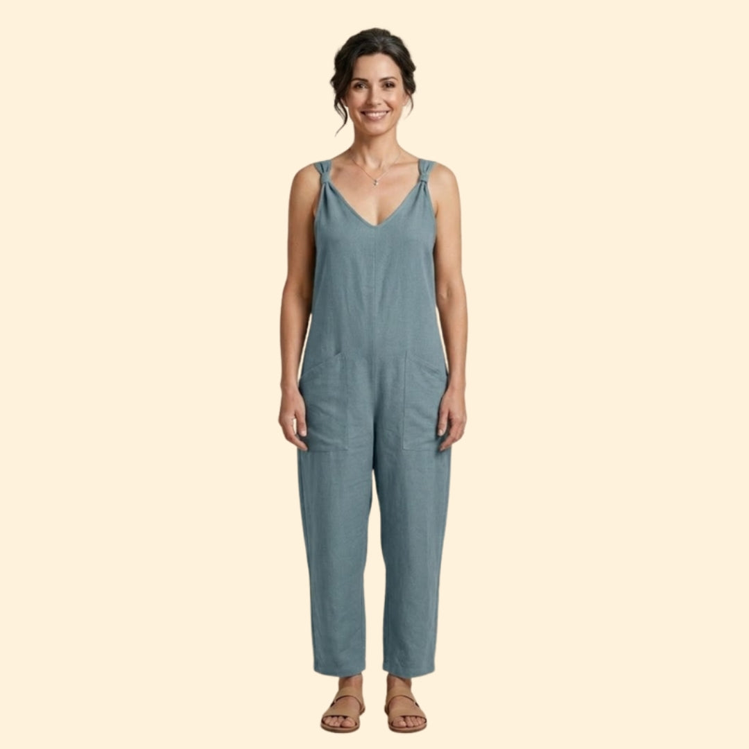 Women’s Sleeveless Jumpsuit with Pockets