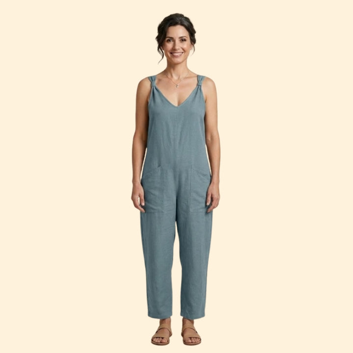 Women’s Sleeveless Jumpsuit with Pockets