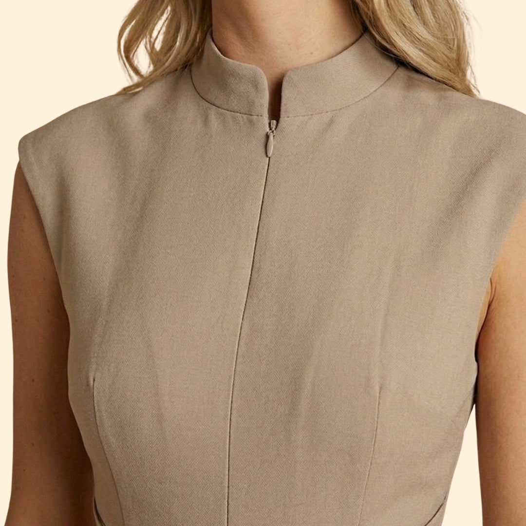 Women’s Sleeveless Jumpsuit with Waist Tie Belt