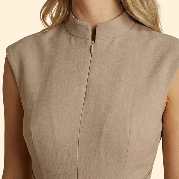 Women’s Sleeveless Jumpsuit with Waist Tie Belt
