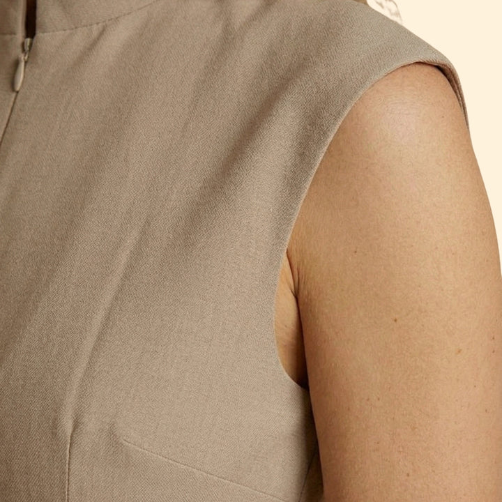 Women’s Sleeveless Jumpsuit with Waist Tie Belt