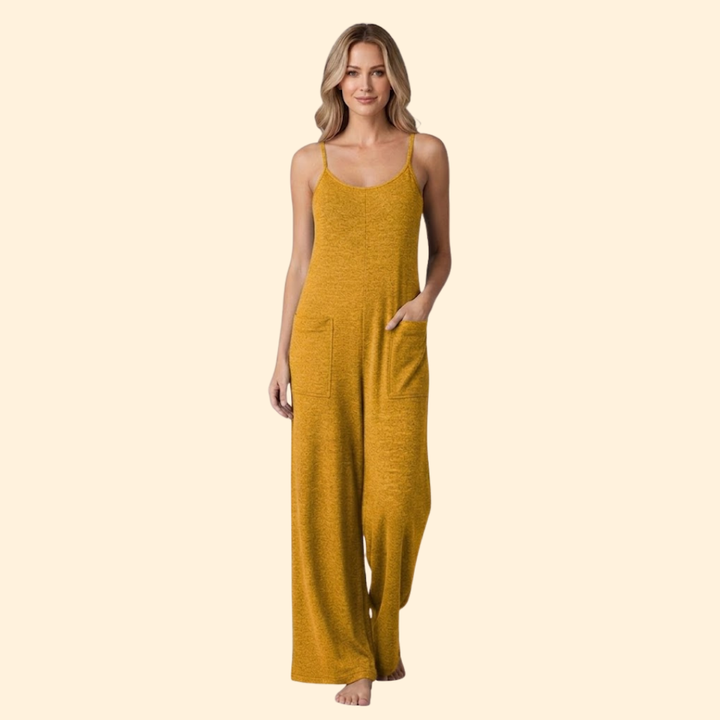 Women’s Sleeveless Jumpsuit with Wide-Leg Fit