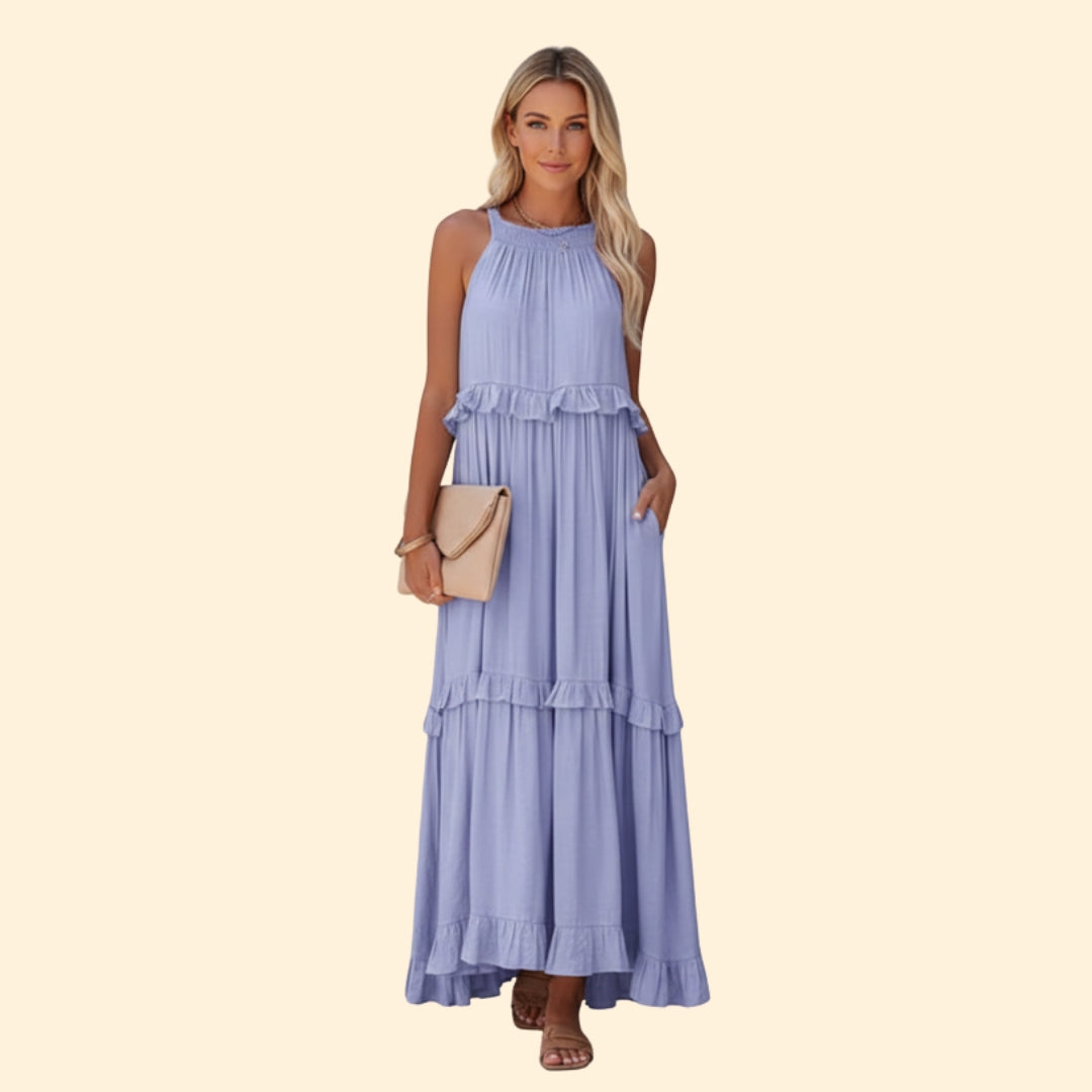 Women’s Sleeveless Maxi Dress Ruffles