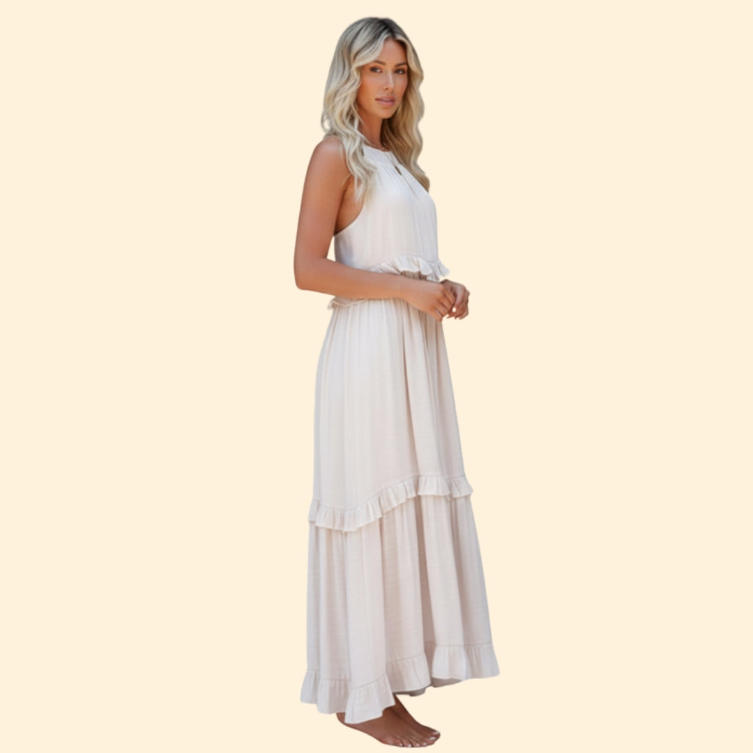 Women’s Sleeveless Maxi Dress Ruffles