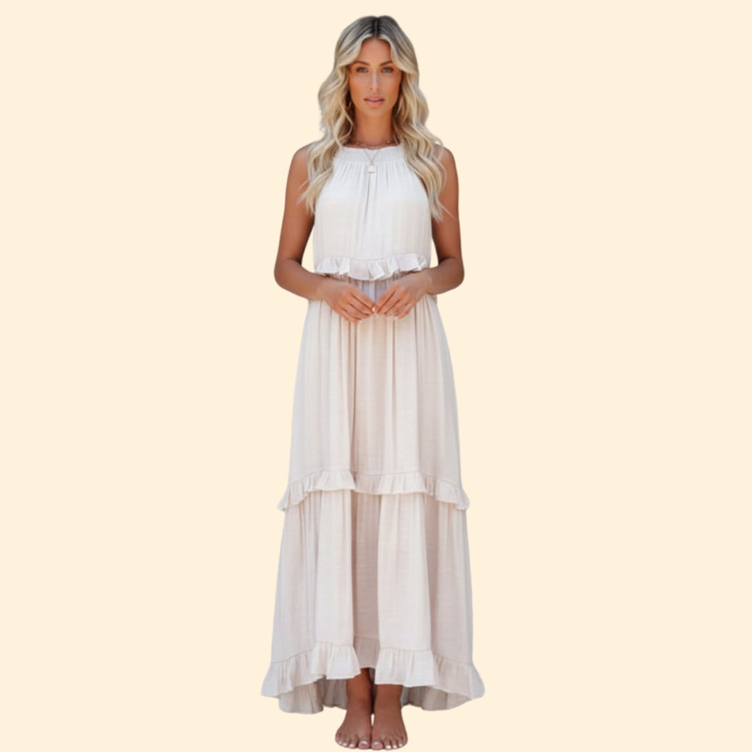 Women’s Sleeveless Maxi Dress Ruffles