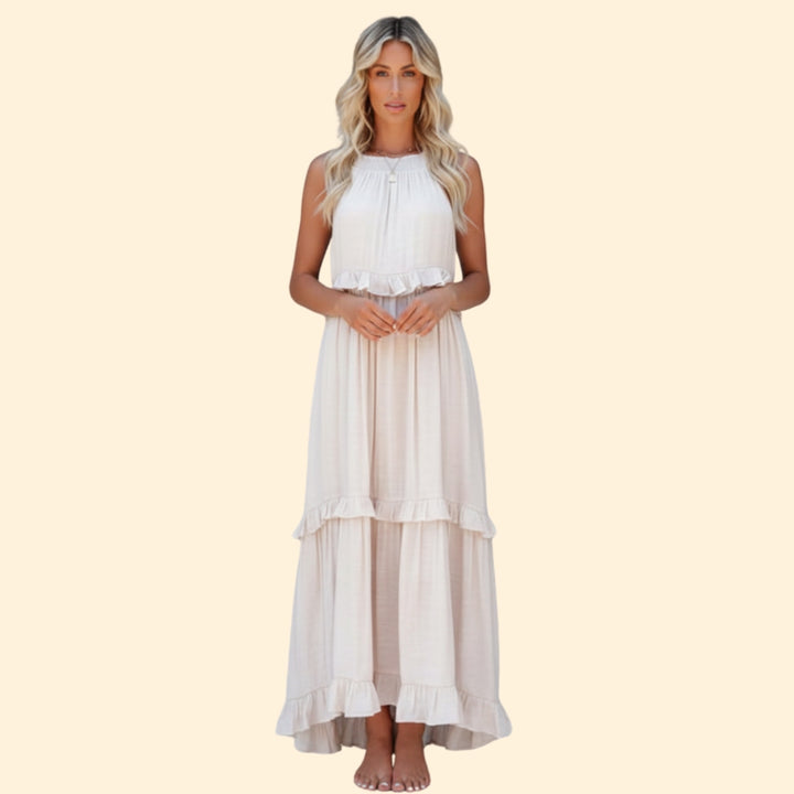 Women’s Sleeveless Maxi Dress Ruffles