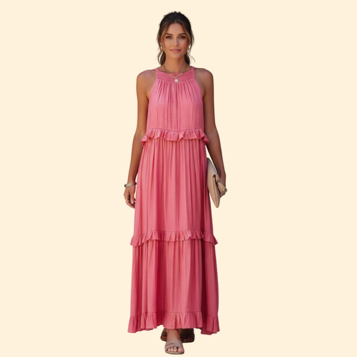 Women’s Sleeveless Maxi Dress Ruffles