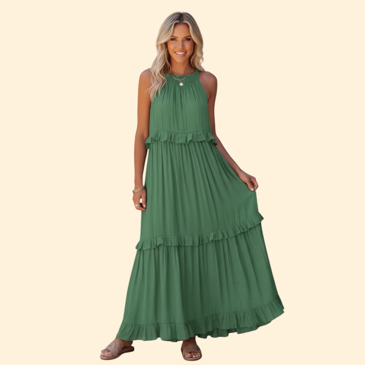 Women’s Sleeveless Maxi Dress Ruffles