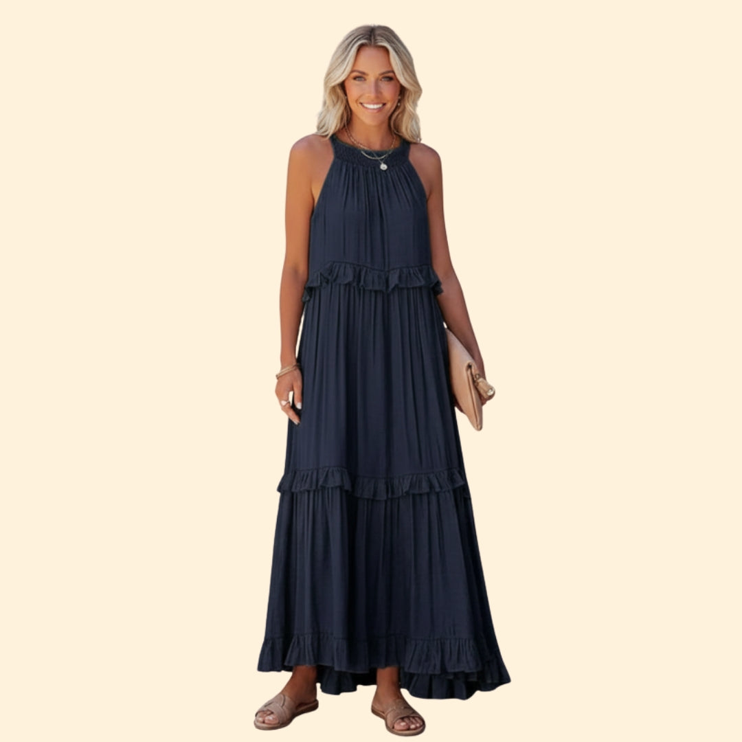 Women’s Sleeveless Maxi Dress Ruffles
