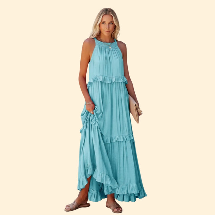 Women’s Sleeveless Maxi Dress Ruffles