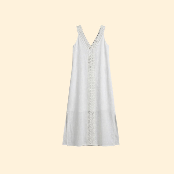 Women’s Sleeveless Maxi Dress with Lace Panel