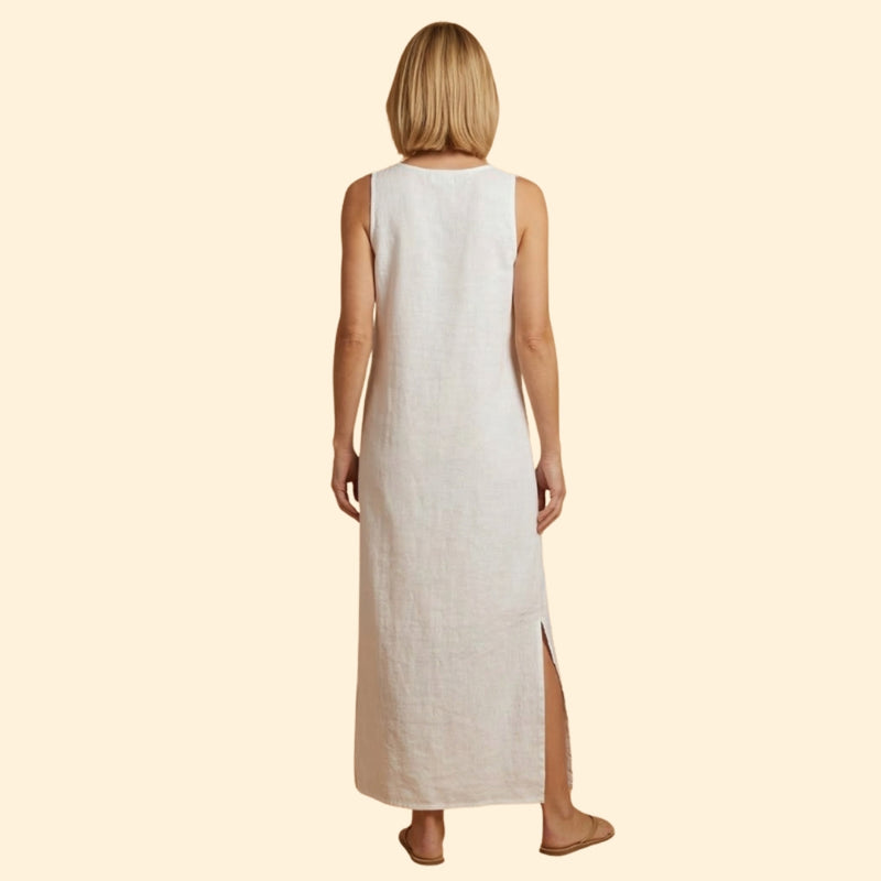 Women’s Sleeveless Maxi Dress with Lace Panel