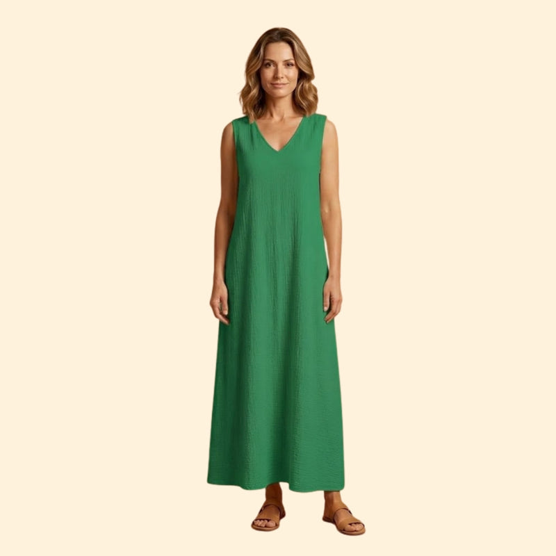 Women’s Sleeveless Maxi Dress with Side Slit