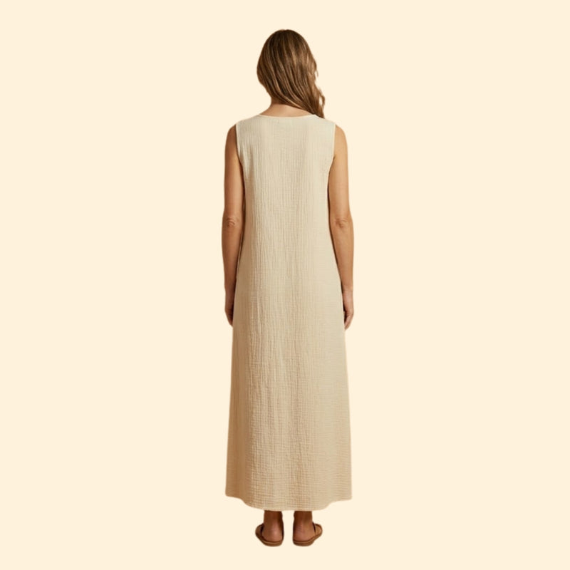Women’s Sleeveless Maxi Dress with Side Slit