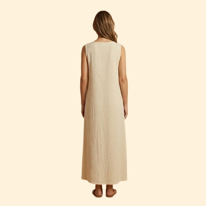 Women’s Sleeveless Maxi Dress with Side Slit