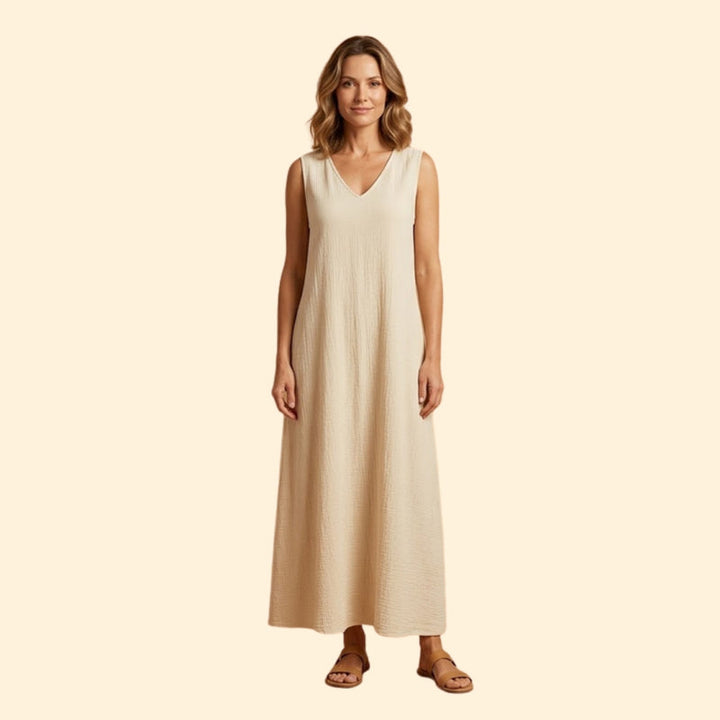 Women’s Sleeveless Maxi Dress with Side Slit