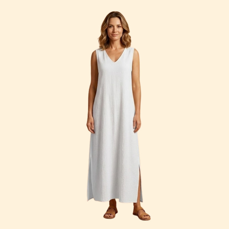 Women’s Sleeveless Maxi Dress with Side Slit