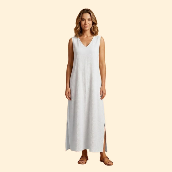 Women’s Sleeveless Maxi Dress with Side Slit