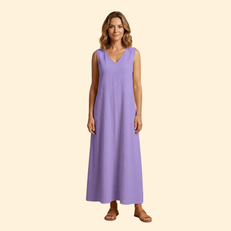 Women’s Sleeveless Maxi Dress with Side Slit