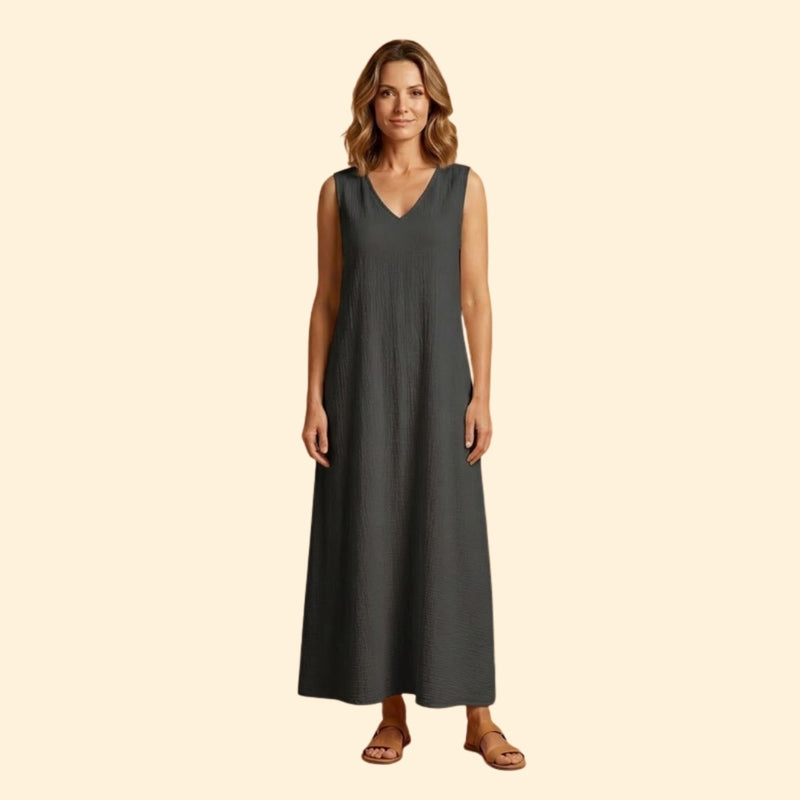 Women’s Sleeveless Maxi Dress with Side Slit