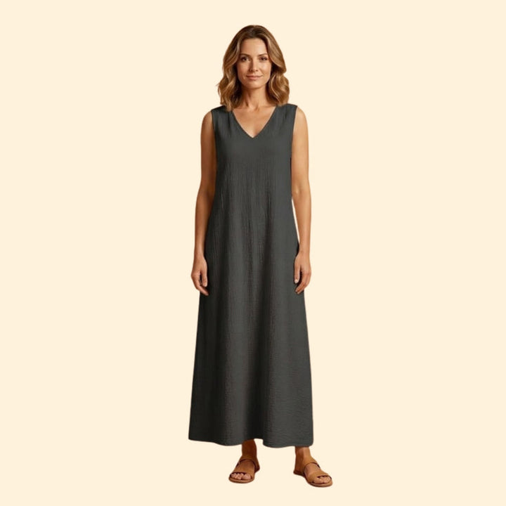 Women’s Sleeveless Maxi Dress with Side Slit