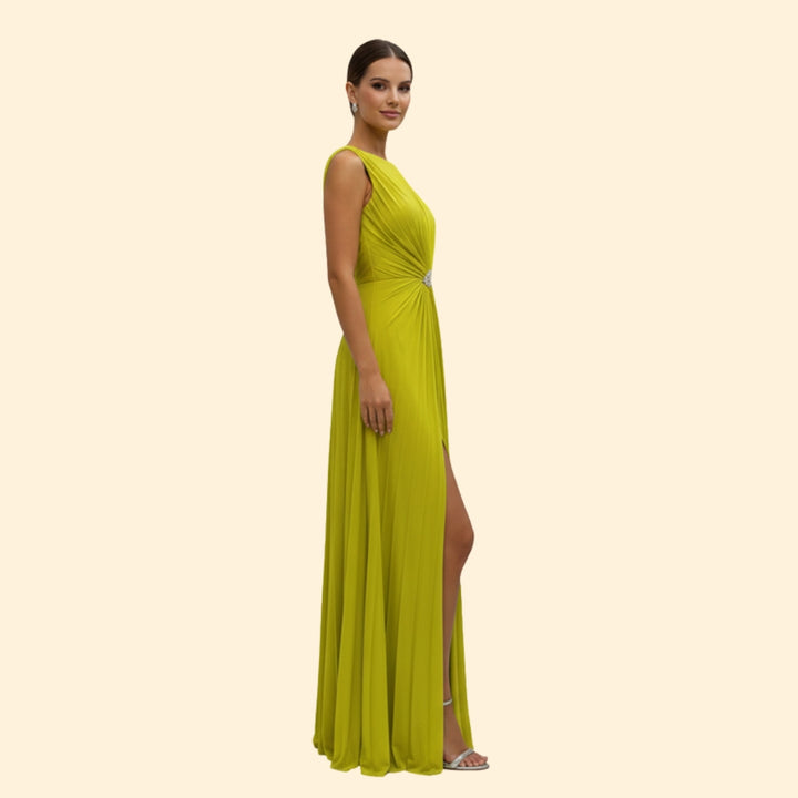 Women’s Sleeveless Maxi Dress with Slit Detail