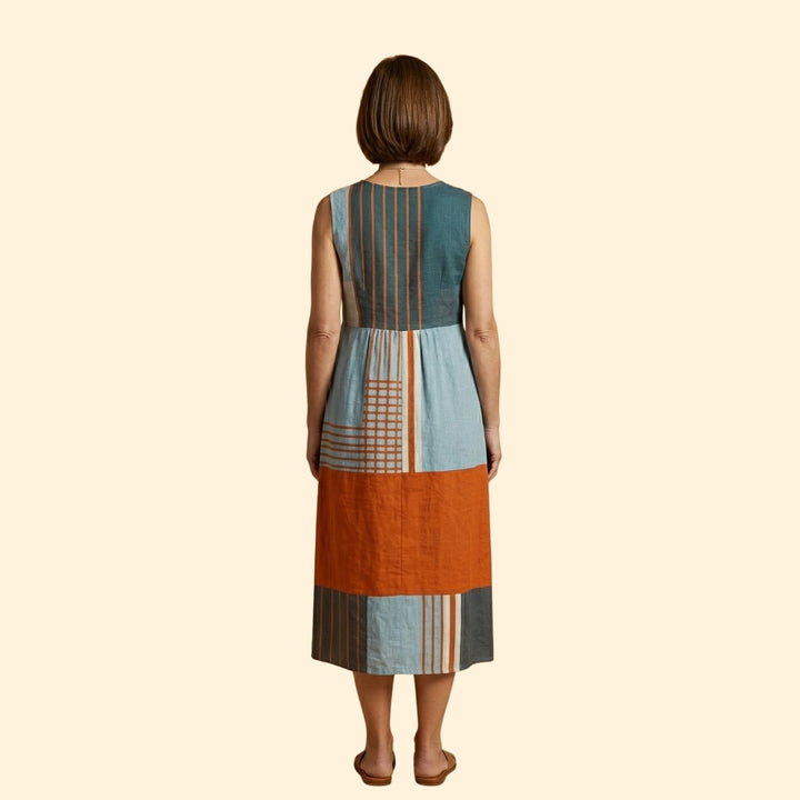 Women's Sleeveless Midi Dress Pockets